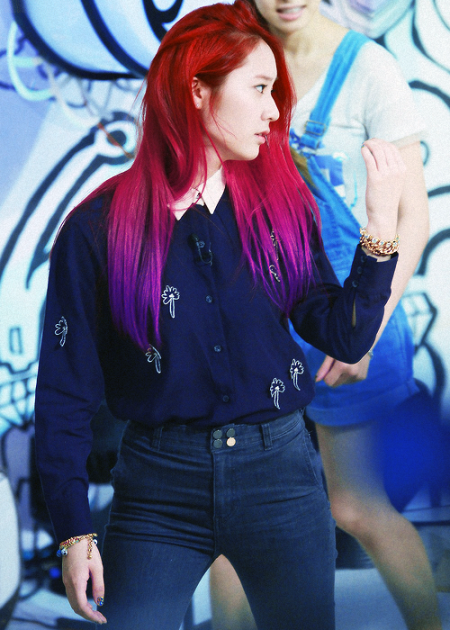 krystal red and purple hair